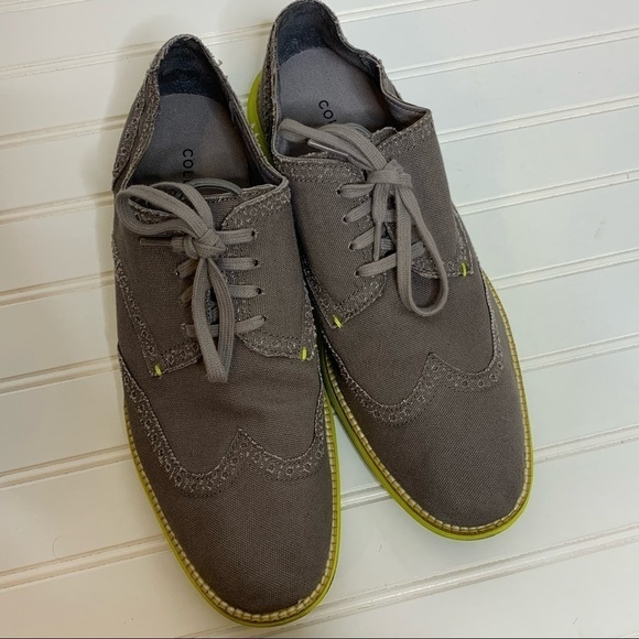 COLE HAAN LUNARGRAND GREY SUEDE OXFORD SHOES 396